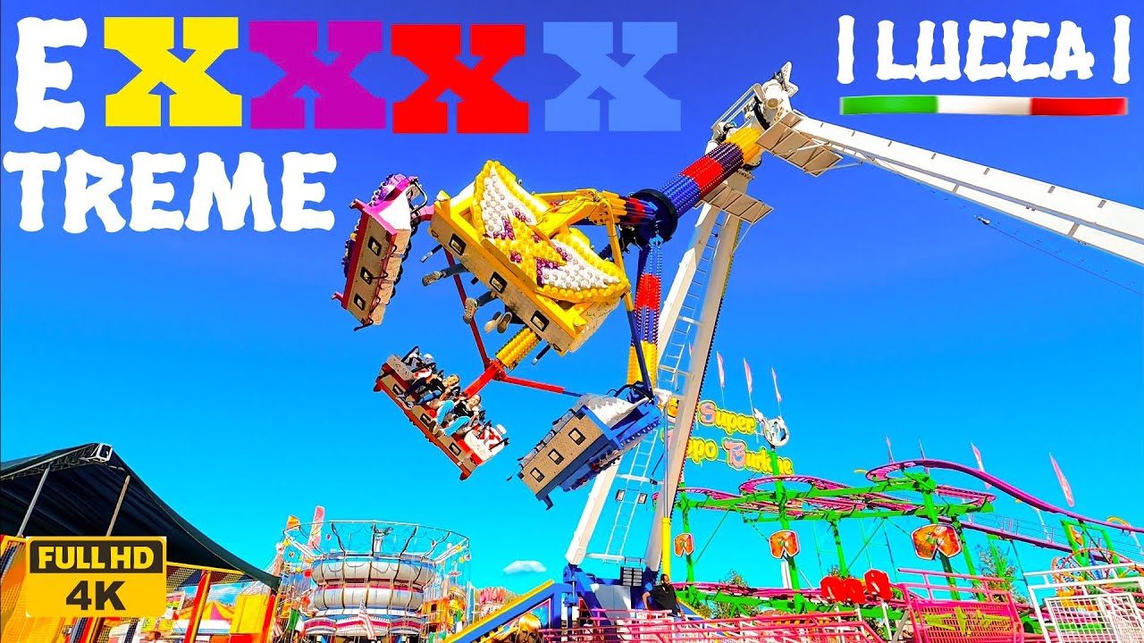 Settembre Lucchese Lunapark🇮🇹 eXtreme | Giostre 2022 | 4K. Lucca