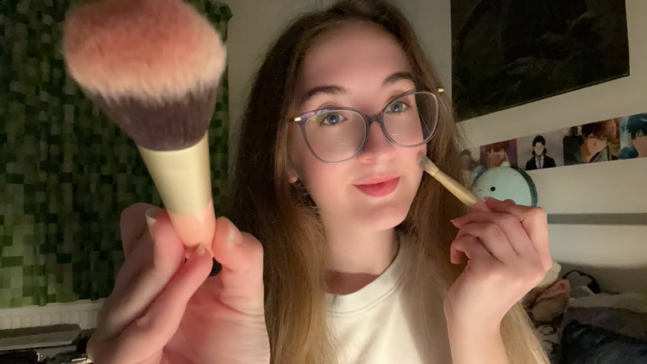 Face Brushing ASMR | Soft spoken and Whispering | Lo-Fi | Chill with me