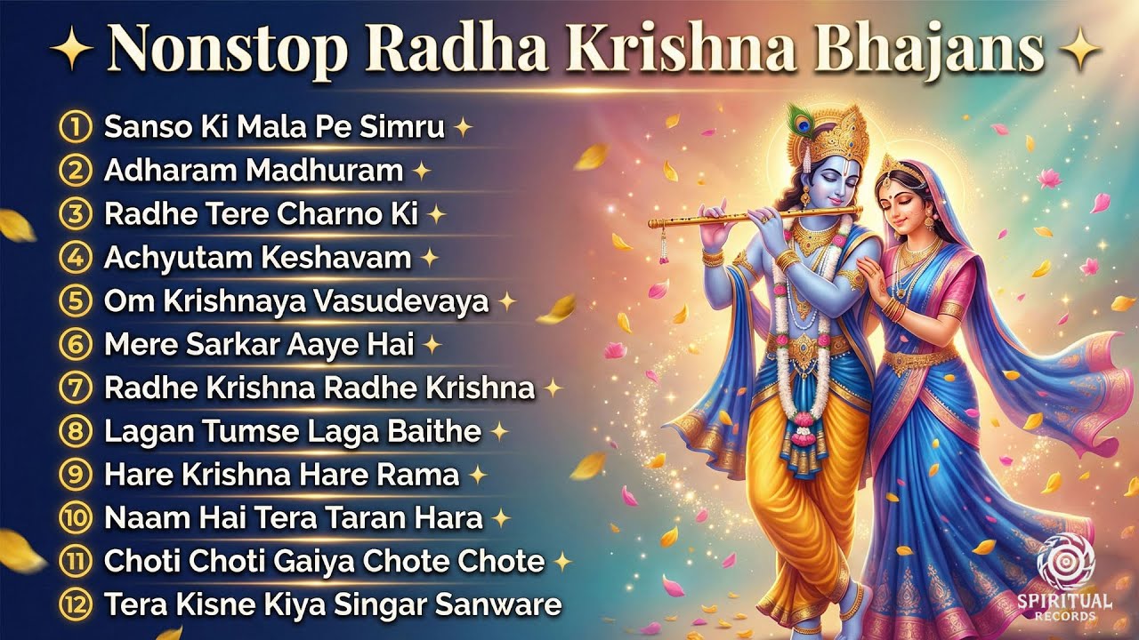 🌸 12 Nonstop Radha Krishna Bhajans 2026 | Morning Bhakti Jukebox | Peaceful Devotional Songs 🌸