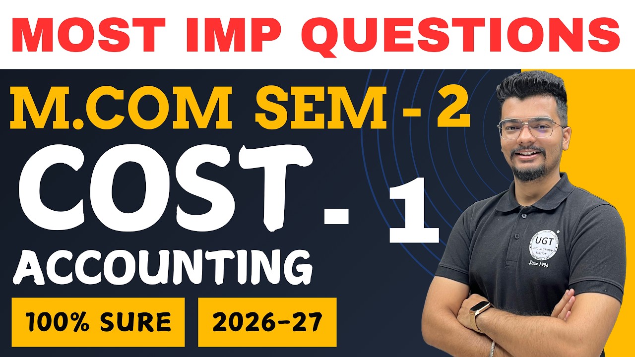 Cost Accounting - 1 | Mcom Sem 2 | Most Important Questions | Strategy | Paper Pattern | UGT