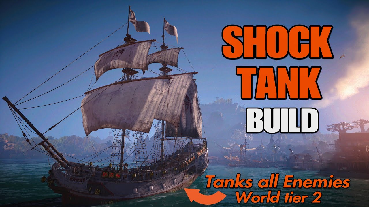 Skull and Bones fully upgraded Snow best tank ship | electric build solo any boss in world tier 2