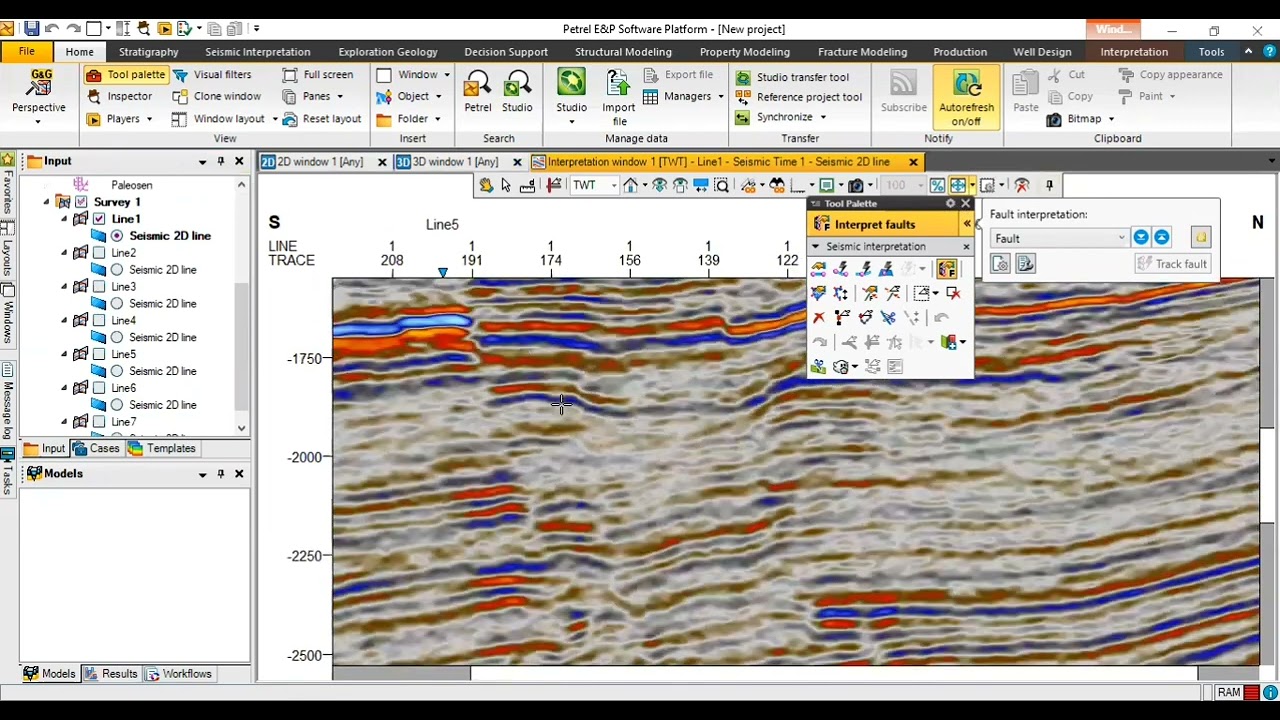 Seismic interpretation : input, picking structure and horizon with software | Faradhea Safira