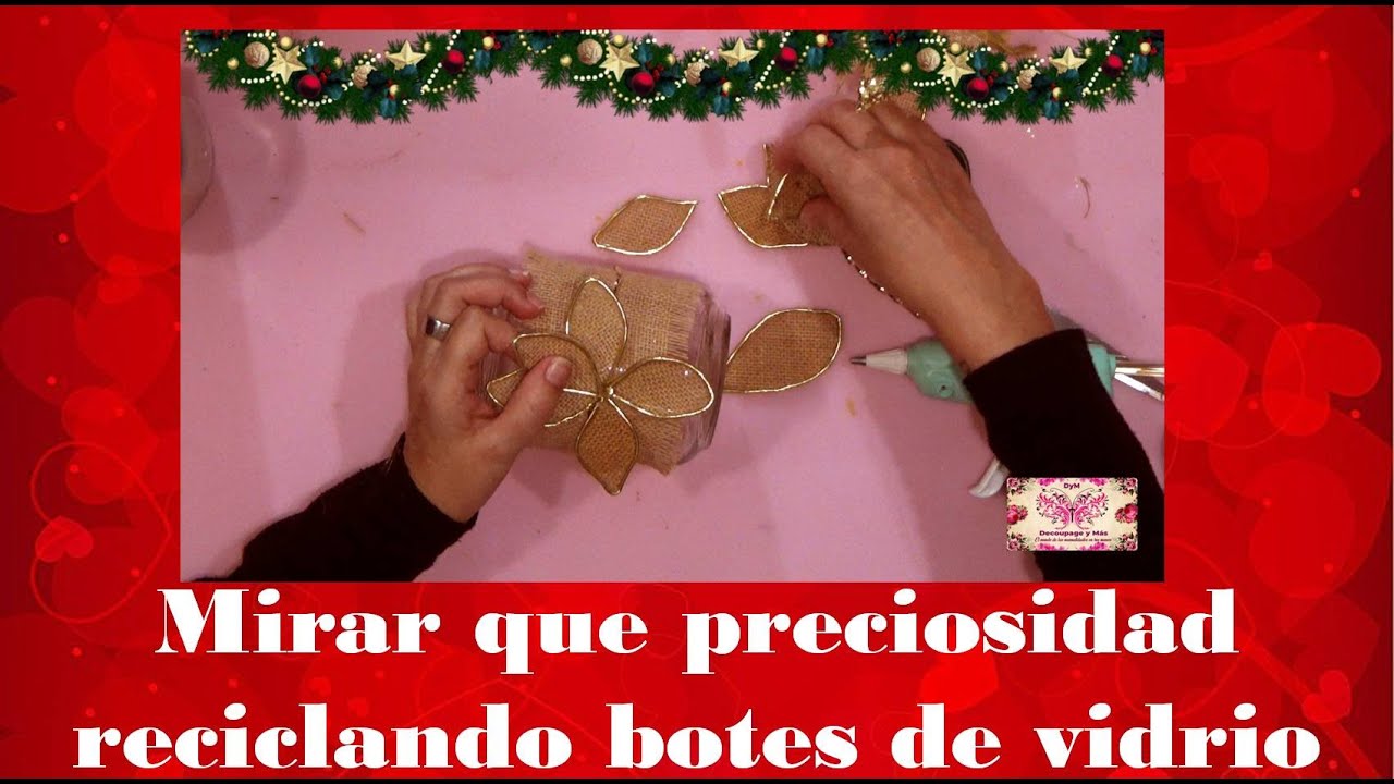 BOTE DECRISTAL CONVERTIDO EN ADORNO NAVIDEÑO!!!!