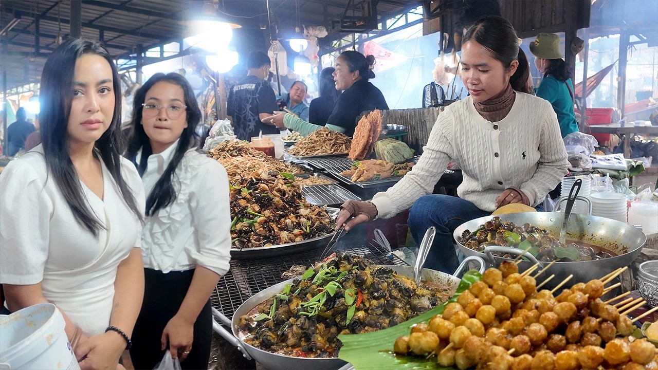 Hidden Place! CAMBODIAN Street food - BEST Countryside Street Food Tour in Kandal Province