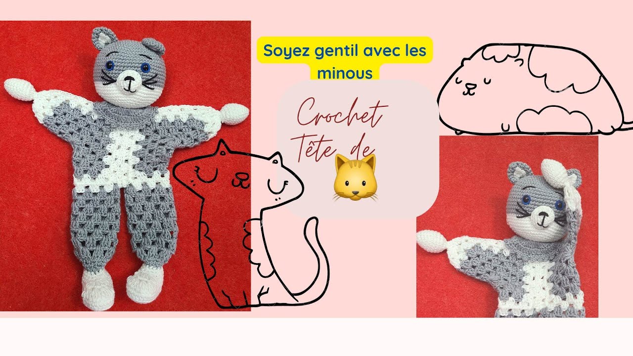 S droitiers Tutoriel crochet tête de Chat 🐱 🐈