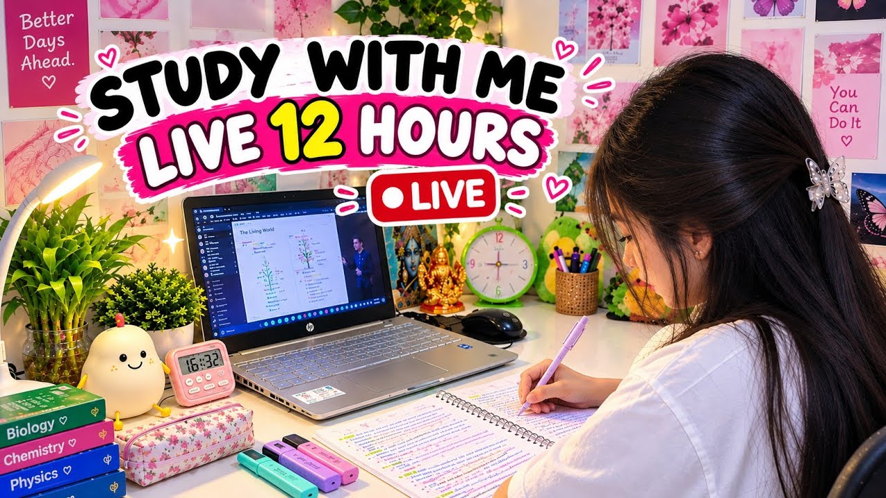 12+ HOURS STUDY WITH ME 📚 | DAY 11/30 🧿 | NEET 2027 🎯 | 120/15 Pomodoro