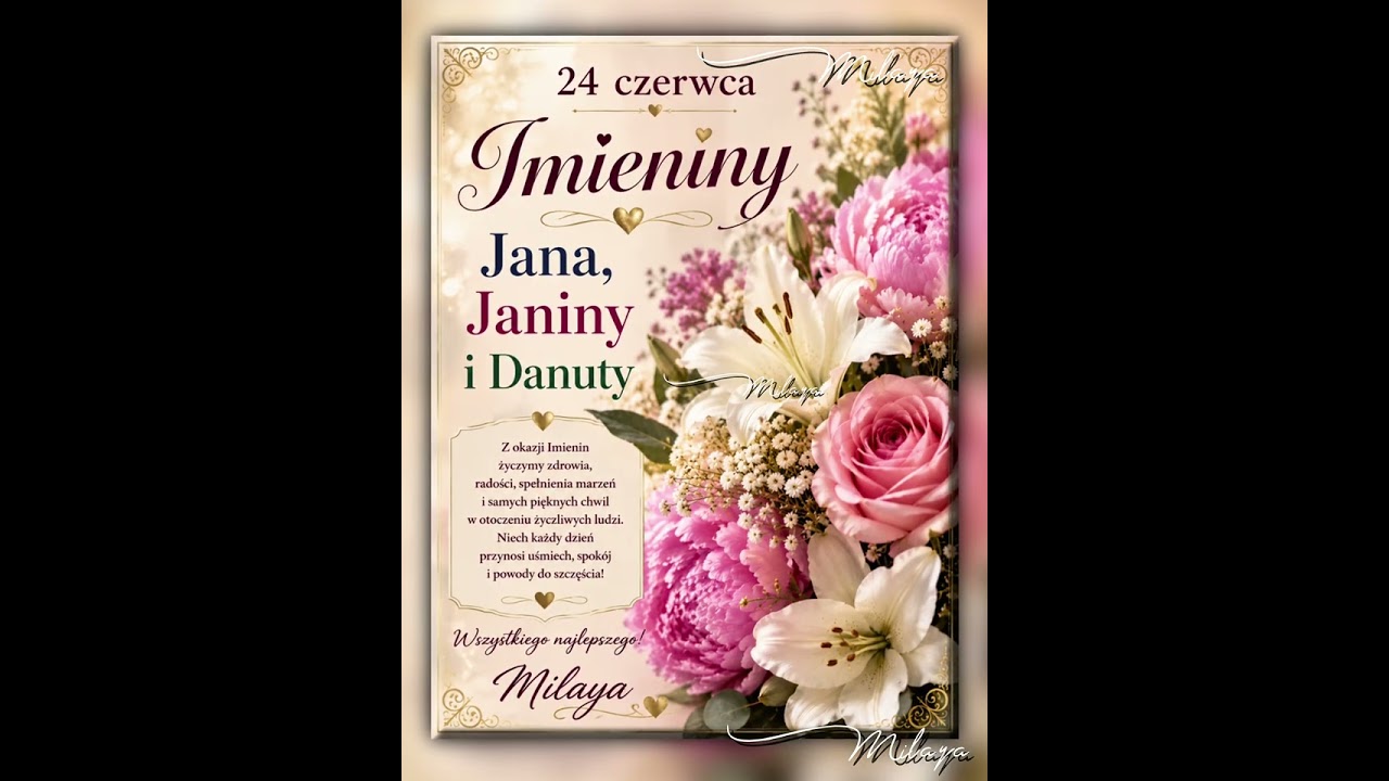 🎉 24 Czerwca - Najpiękniejsza Piosenka na Imieniny Jana, Janiny i Danuty! 🌸
