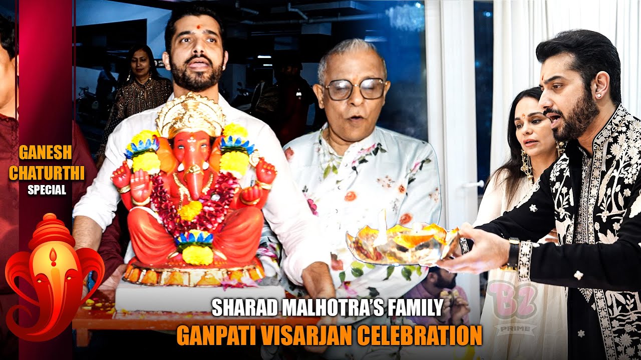 Sharad Malhotra Celebrates Ganpati Visarjan with Family in a Heartwarming Farewell
