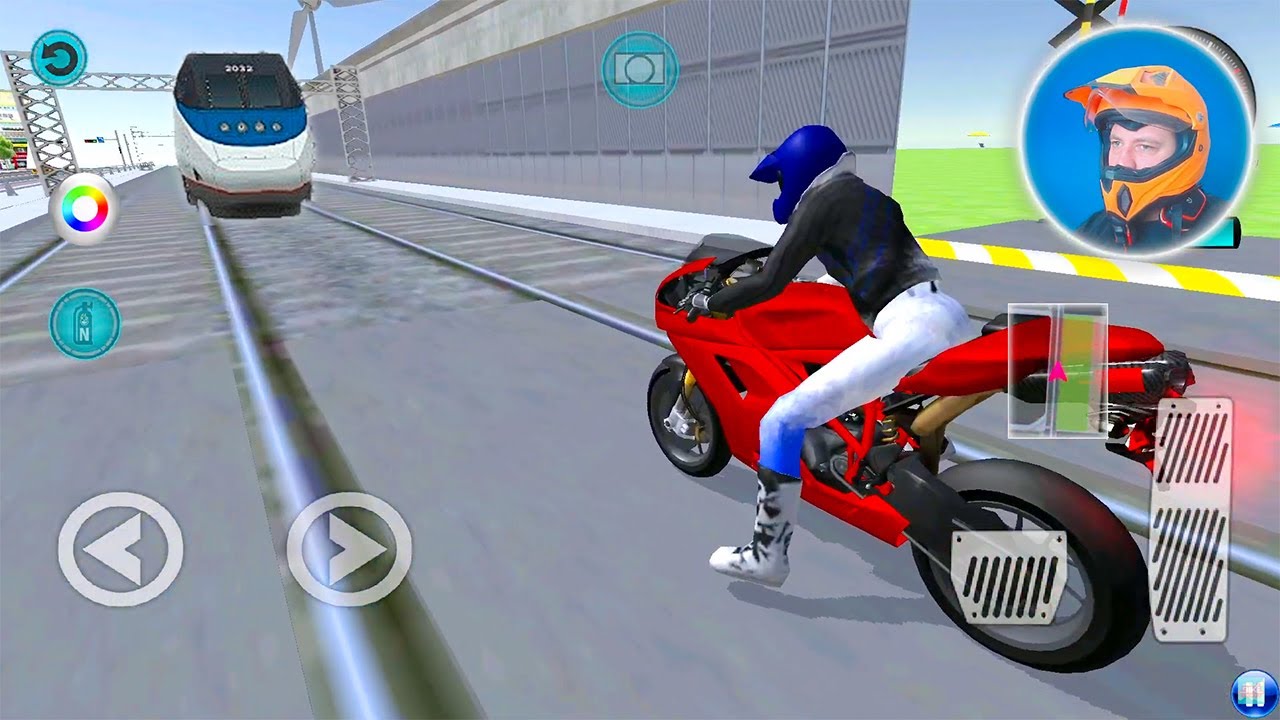 Train vs Motorbike - 3D Driving Class Funny Driving - Bike Games - Motorbike Driver