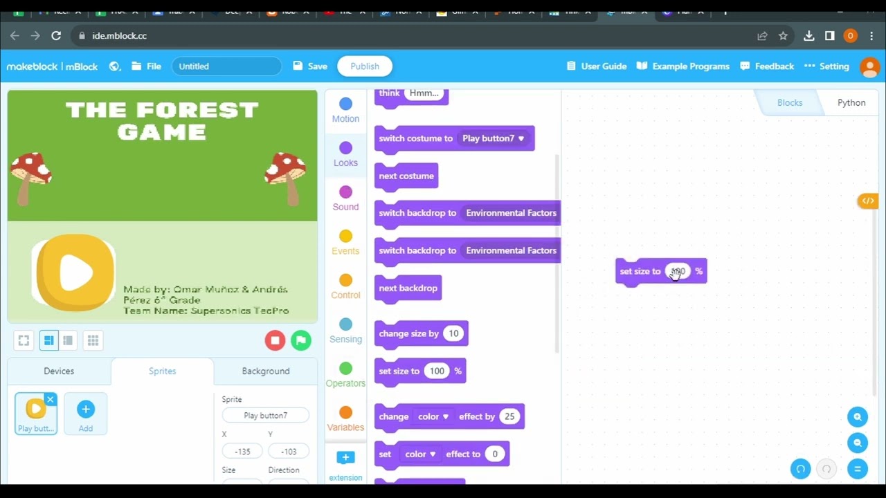 How to create a Game menu in Mblock