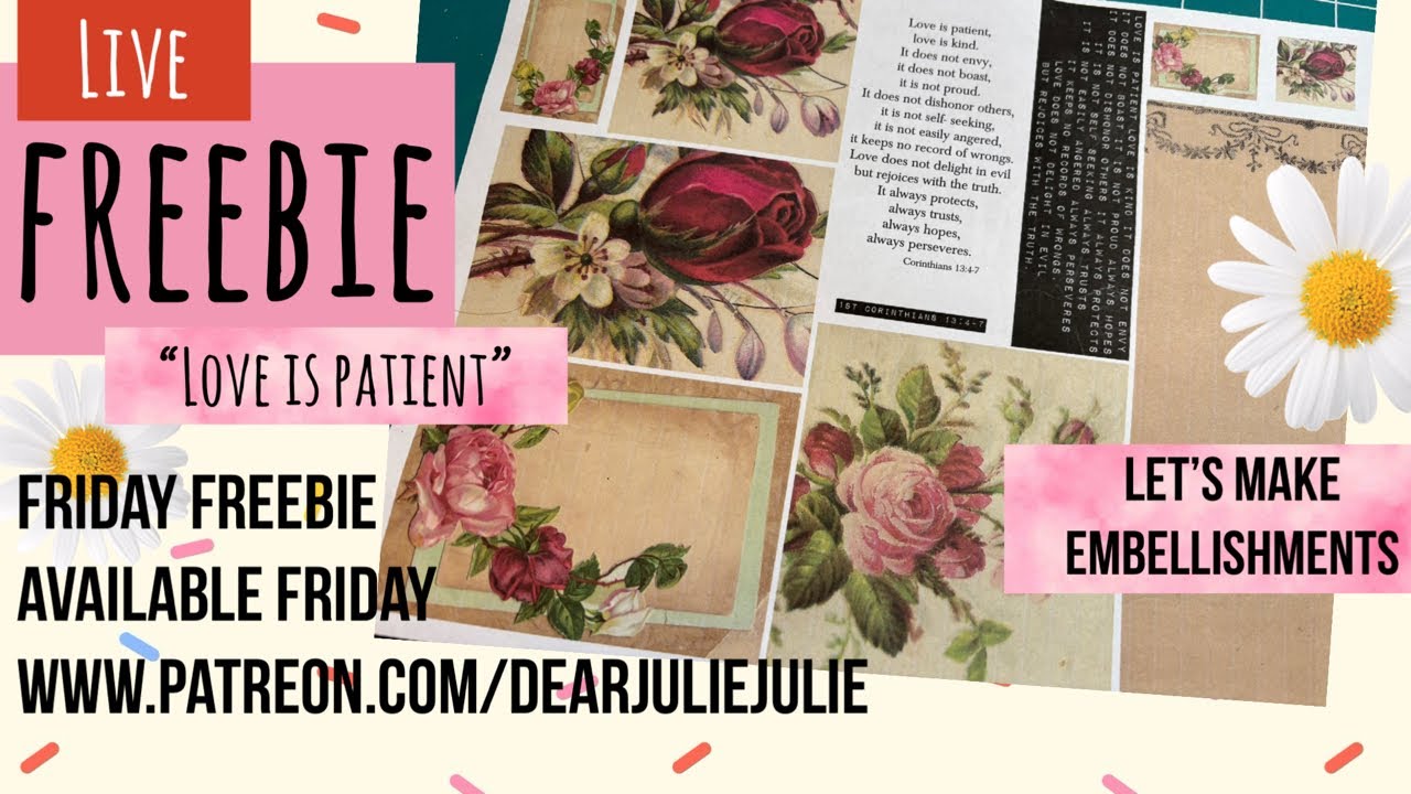 Friday Freebie available today let’s make embellishments and a beautiful zine too!