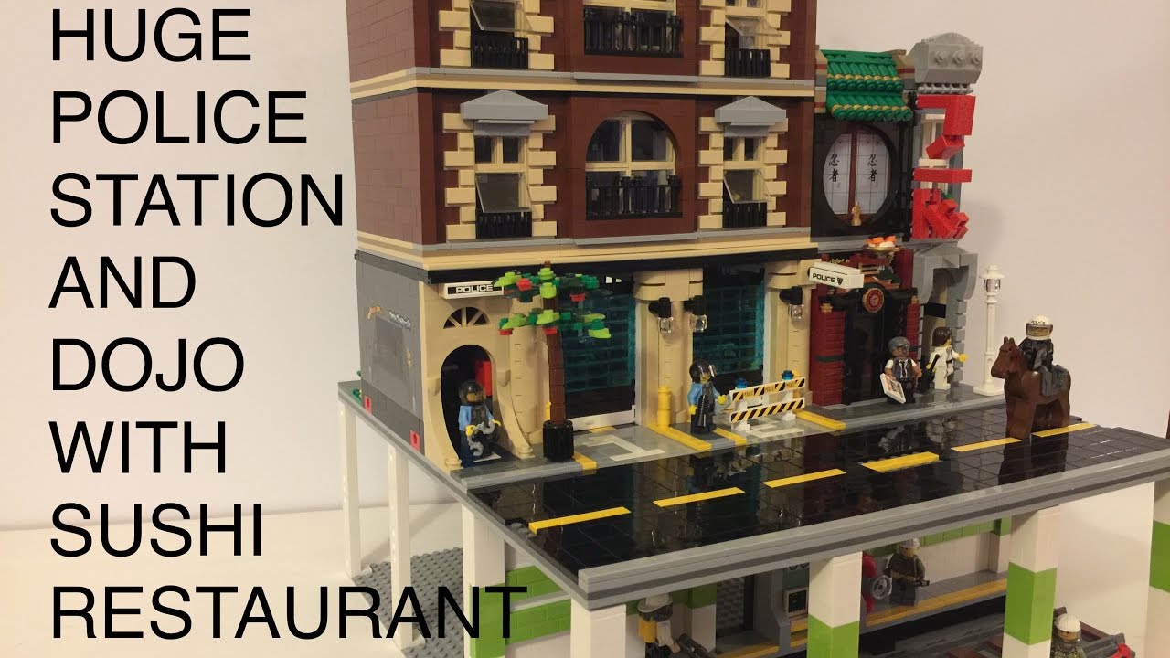 Lego City Update - MOC Police Station and Japanese Sushi Restaurant with Dojo including Subway!