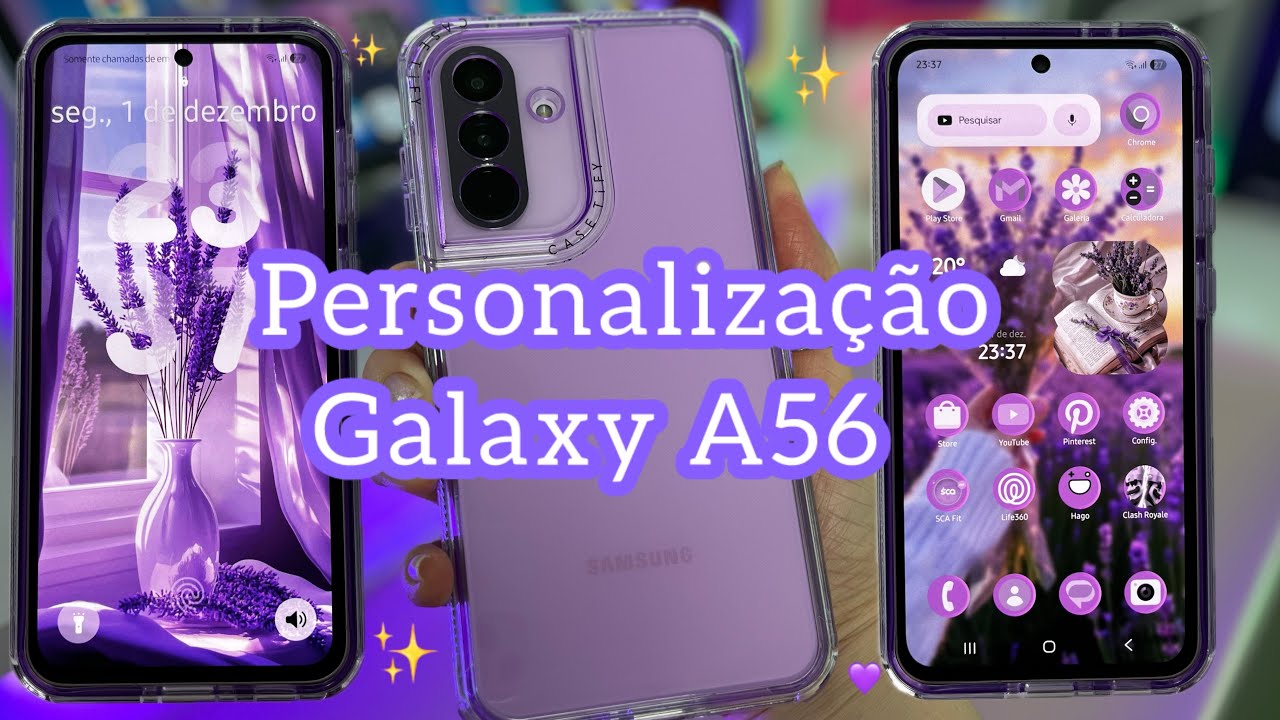 Personalização Clean Lavanda 🪻 No Galaxy A56 🎀 