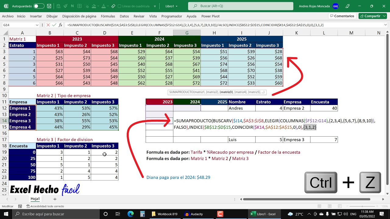 ¿Cómo Afrontar Casos Difíciles de Matrices en Excel? Buscar en Muchas Tablas Dinámicamente