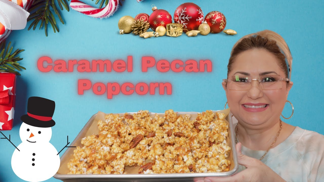 Holiday gift giving Caramel Pecan Popcorn | Palomitas de maíz con caramelo y nueces