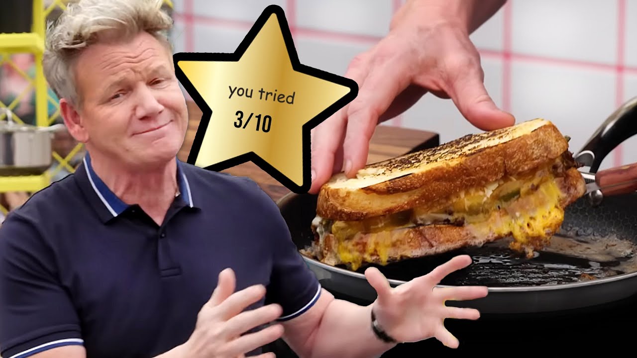 Gordon Ramsay Fails To Cook A Grilled Cheese Sandwich...AGAIN!