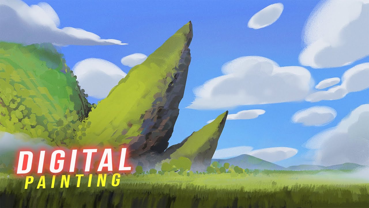 Sharp Mountain Environment Concept Art Photoshop Tutorial