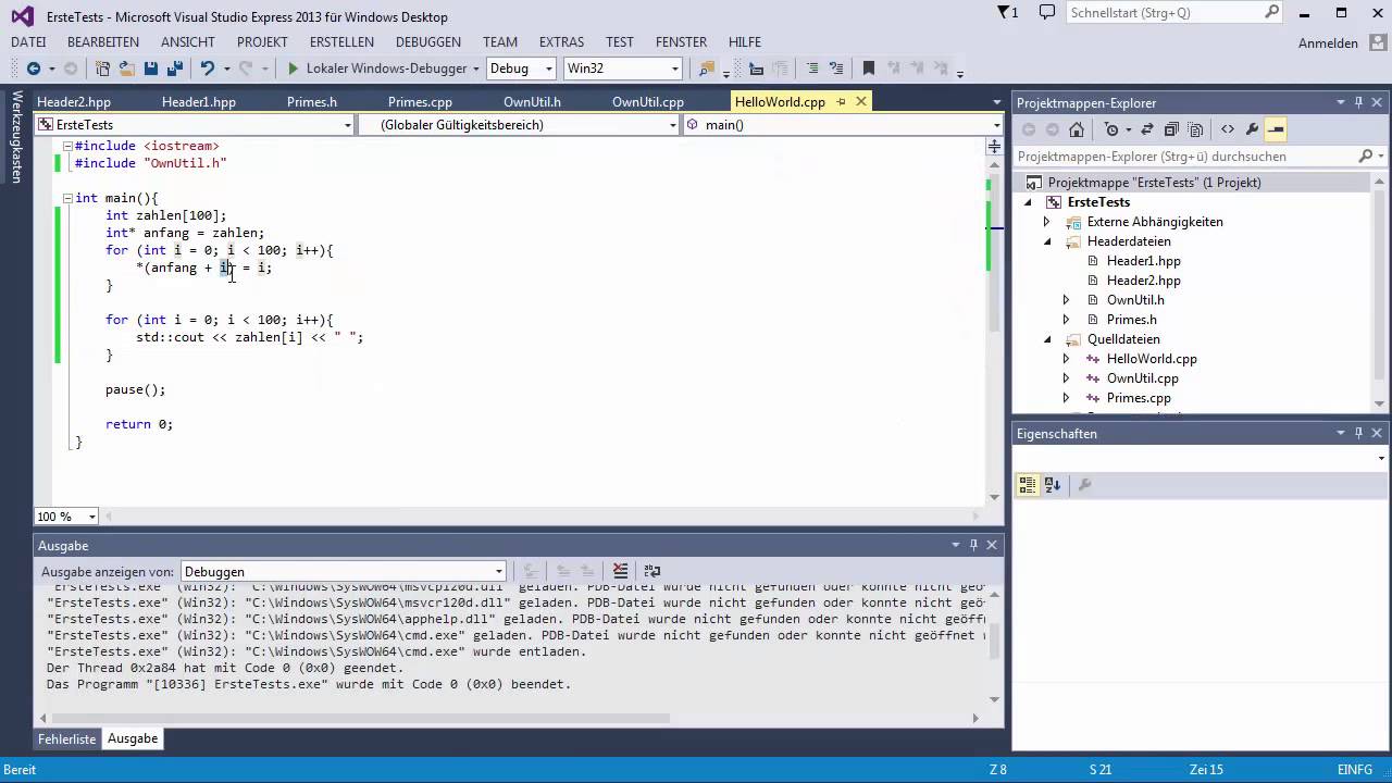 C++ Tutorial [033] - Pointerarithmetik GERMAN