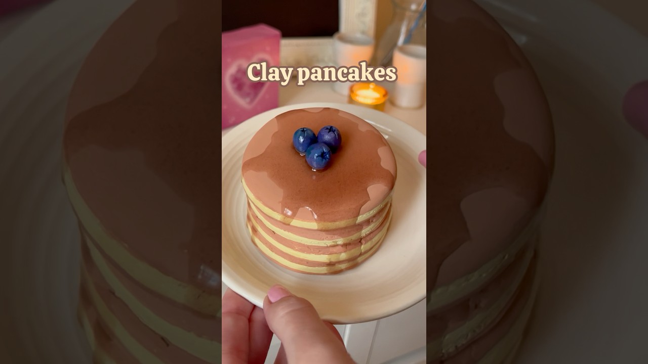 Clay pancakes made from scratch 🫐 #artidea
