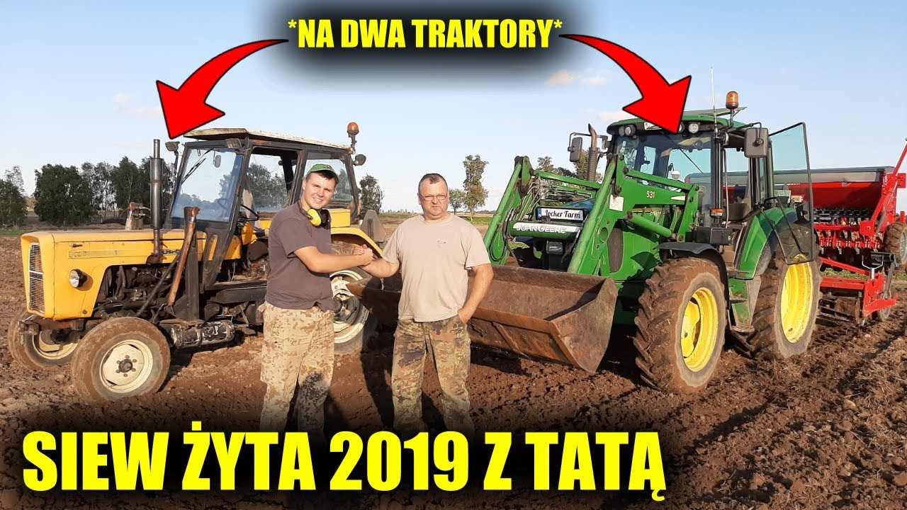 Siew Żyta 2019 Na 2 TRAKTORY! ☆Ja Uprawiam Tata Sieje