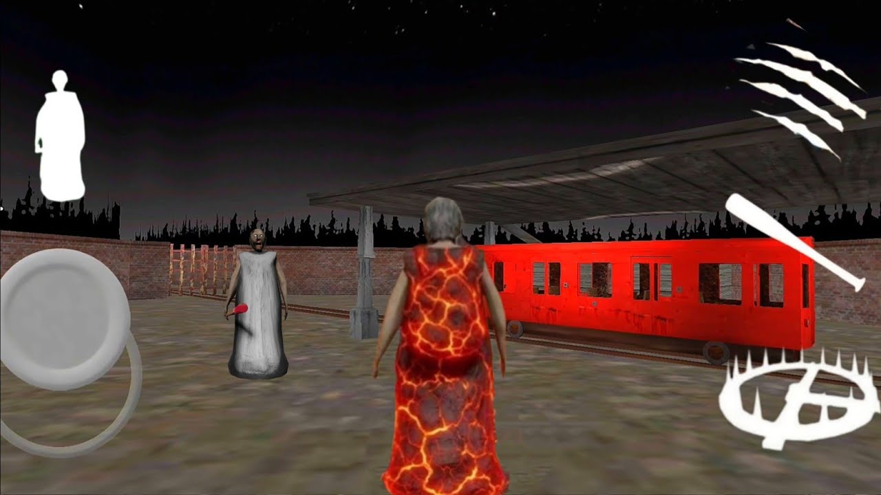 Playing as Lava granny vs granny grandpa in granny 3 the shop train escape 