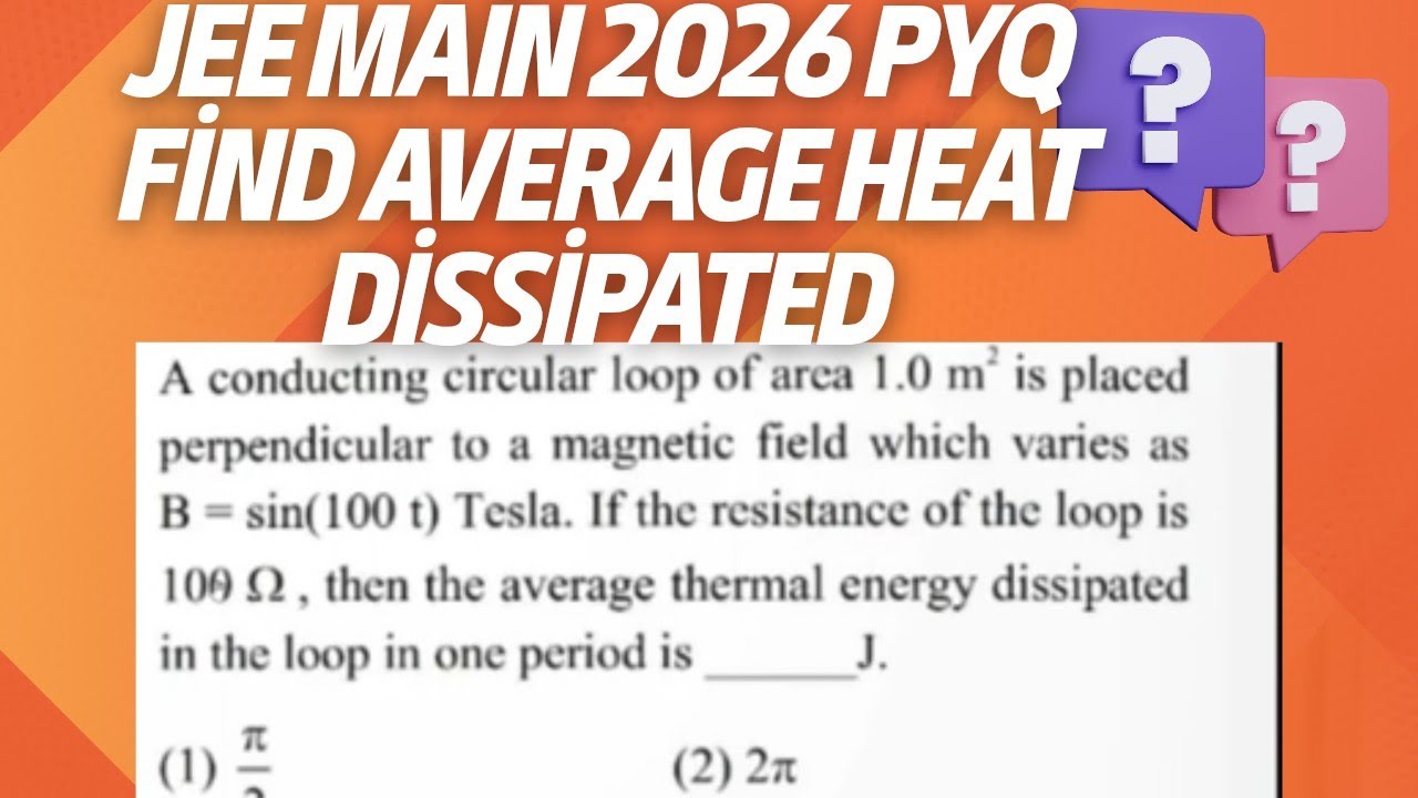 Jee main 2026 || A conducting circular loop of area 1.0 m² is placed perpendicular to a magnetic fie