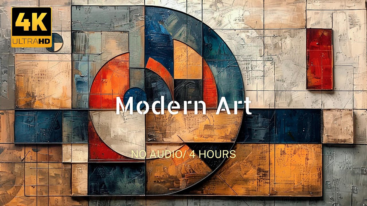 Modern Abstract Frame TV Art | Neutral Art Slideshow | 4 Hour Ambient TV Display）