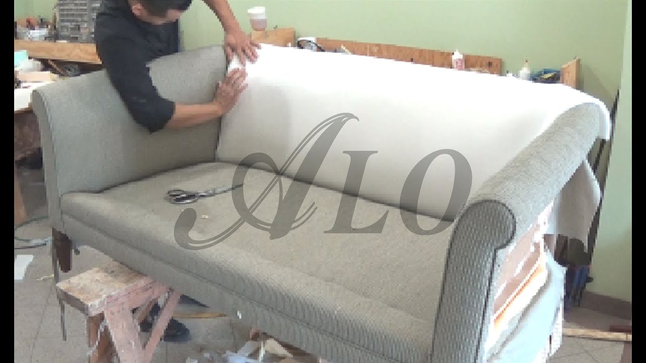 DIY - HOW TO REUPHOLSTER A COUCH WITH ROLL ARMS - ALO Upholstery