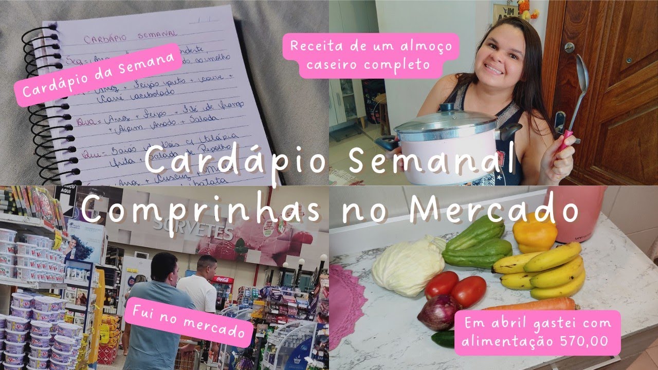 CARDÁPIO SEMANAL | TETO DE GASTO PARA ALIMENTAÇÃO | DESAFIO JUNTAR 1.000 REAIS | RECEITINHAS
