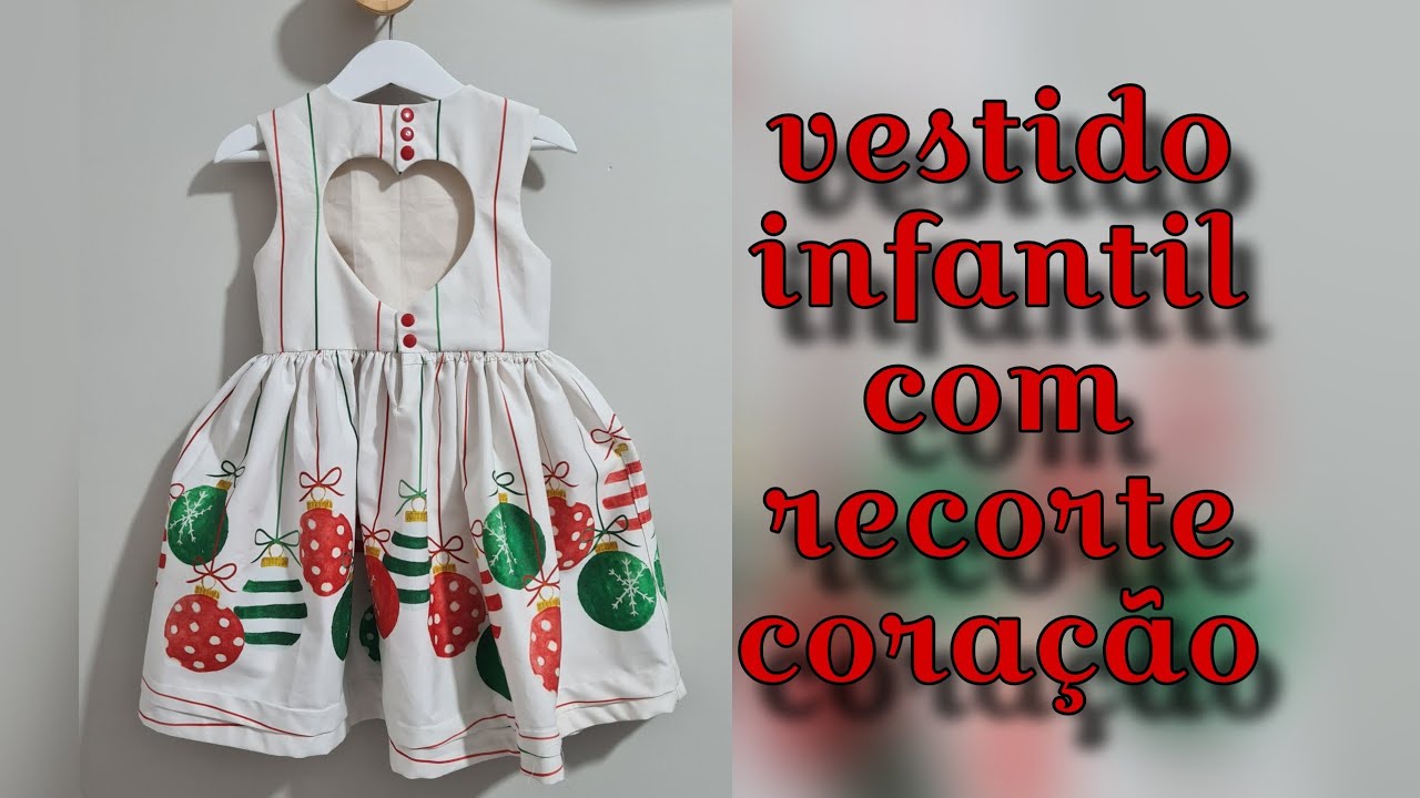 vestido com recorte coração nas costas- vestido infantil