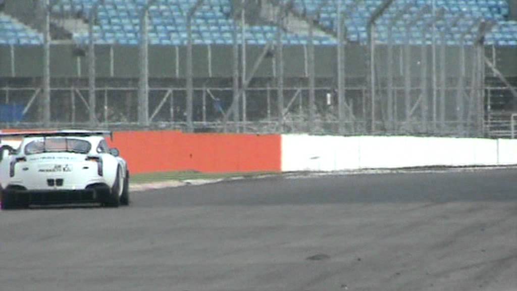 TVR Sagaris V8 GT into Copse, Silverstone Circuit April 2011