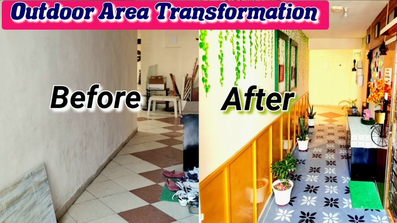 Extreme😍 Outdoor Area Makeover,Small Budget Passage Way Decoration Idea,Home Entrance Decor!!