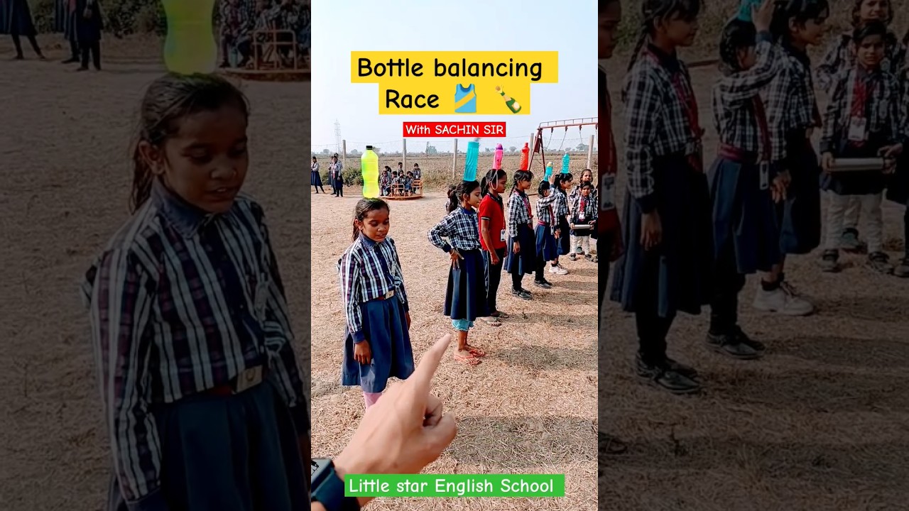 Bottle Balancing Race ✌️ #racecompetition #race #games #bottle #school #sachiniasacademy #sachinsir