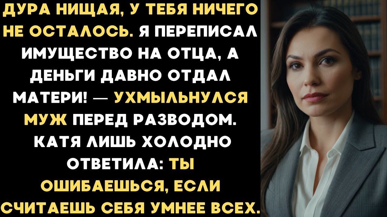 Нищенка, у тебя ничего не осталось. Я переписал имущество на отца и деньги отдал маме! — заявил муж