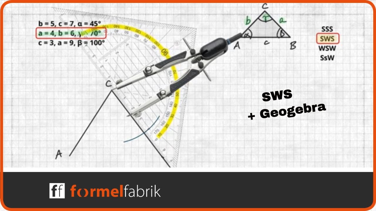 Dreiecke Konstruieren (SWS) Schritt für Schritt mit Planskizze + Geogebra