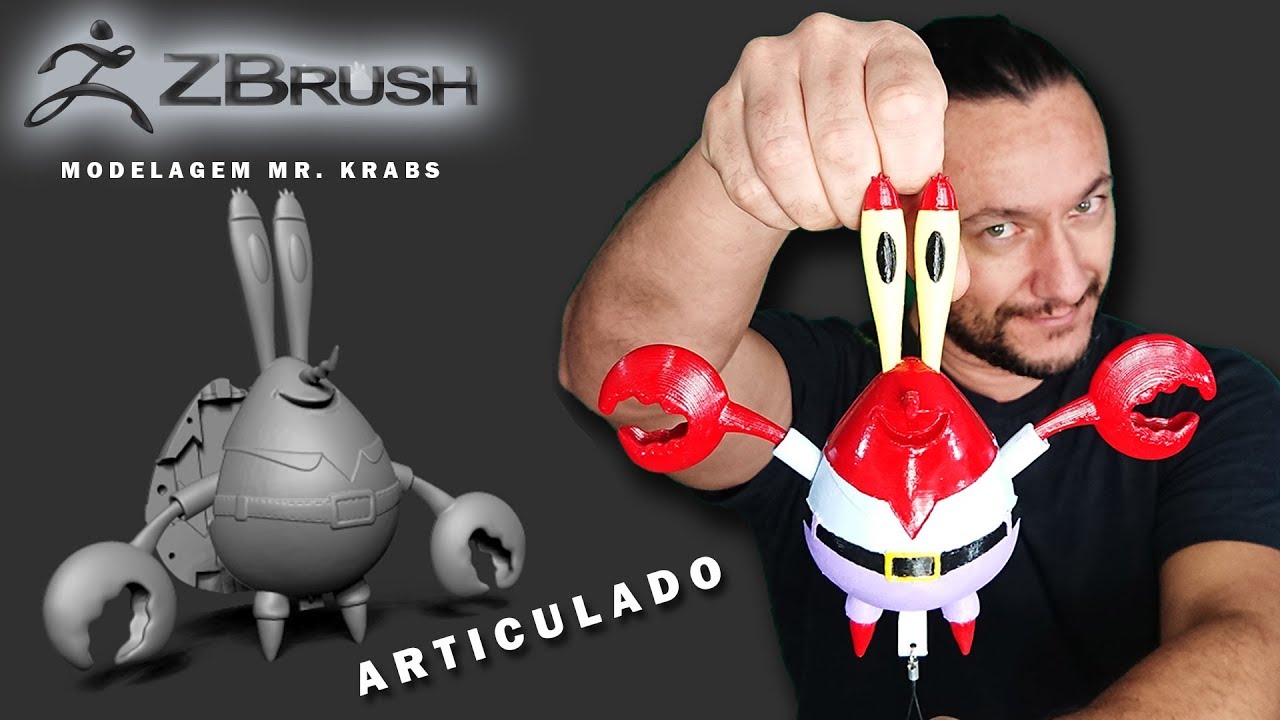 MODELAGEM MR. KRABS ARTICULADO - ZBRUSH