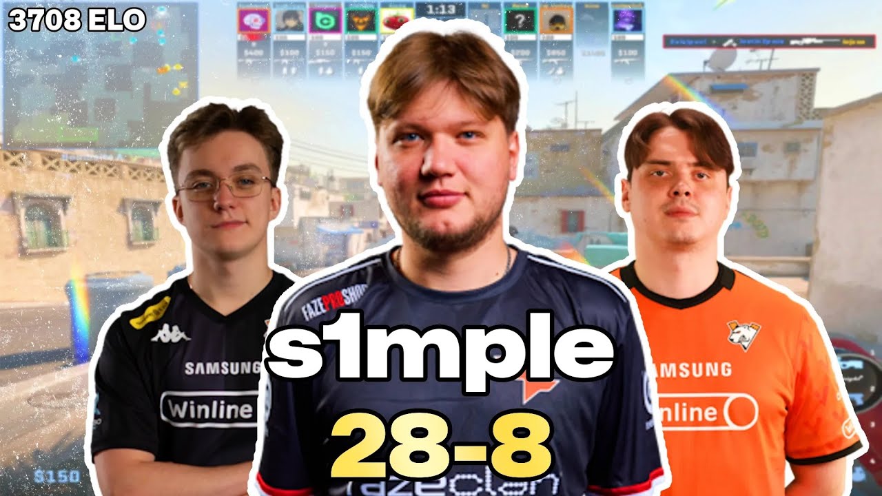 💥 S1MPLE 28-8 POV: FACEIT DOMINATION с FL4MUS/electroNic (Dust2) | 3708 ELO