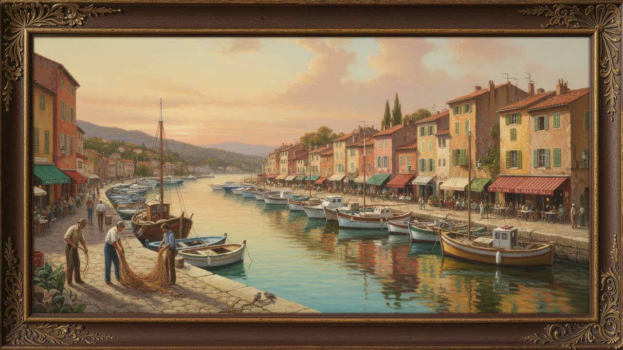 A Waterfront in Provence - Art Frame Screensaver