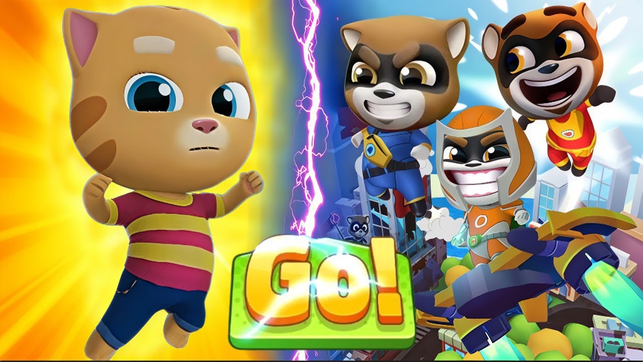 Talking Tom Hero Dash Ultra Ginger Vs Clone Heroes Raccoon Endless Runner Gameplay Android