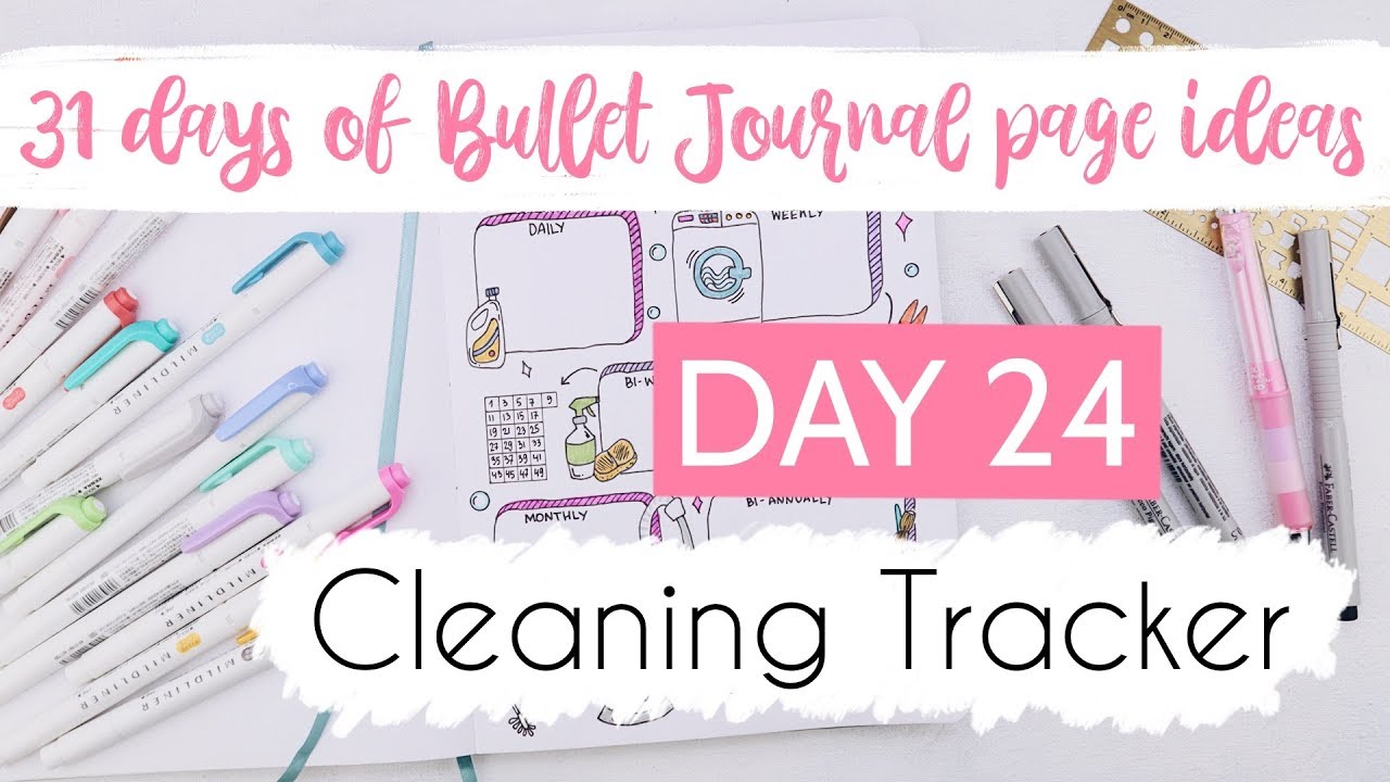 Cleaning Tracker | 31 Days of Bullet Journal Page Ideas | Day 24