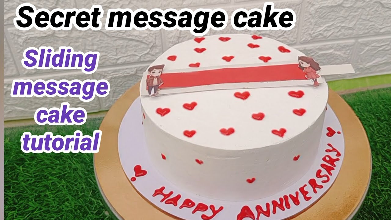 SECRET MESSAGE CAKE | Sliding message cake tutorial | How to make a sliding message cake 