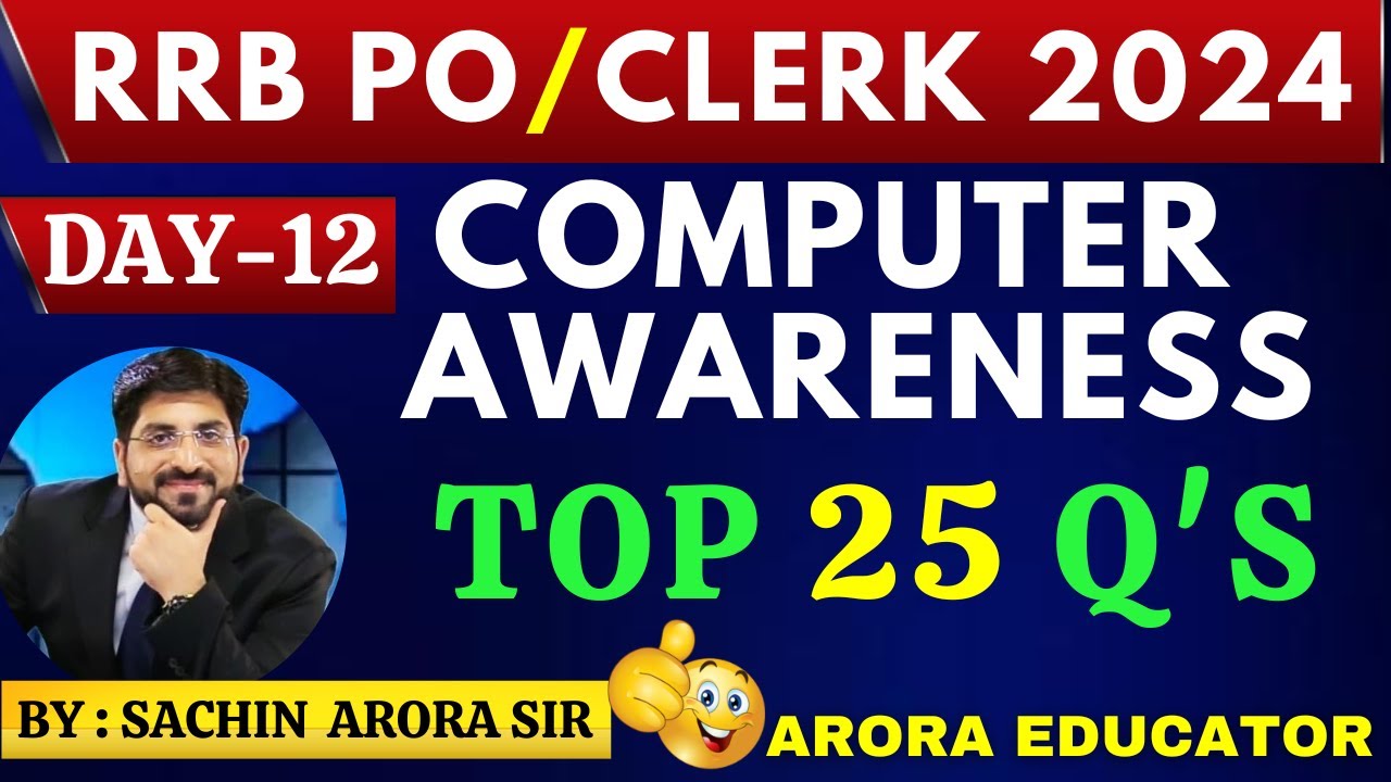 IBPS RRB PO/Clerk 2024 | Computer Awareness | IBPS RRB Computer Knowledge | Day 12 | Sachin Sir |