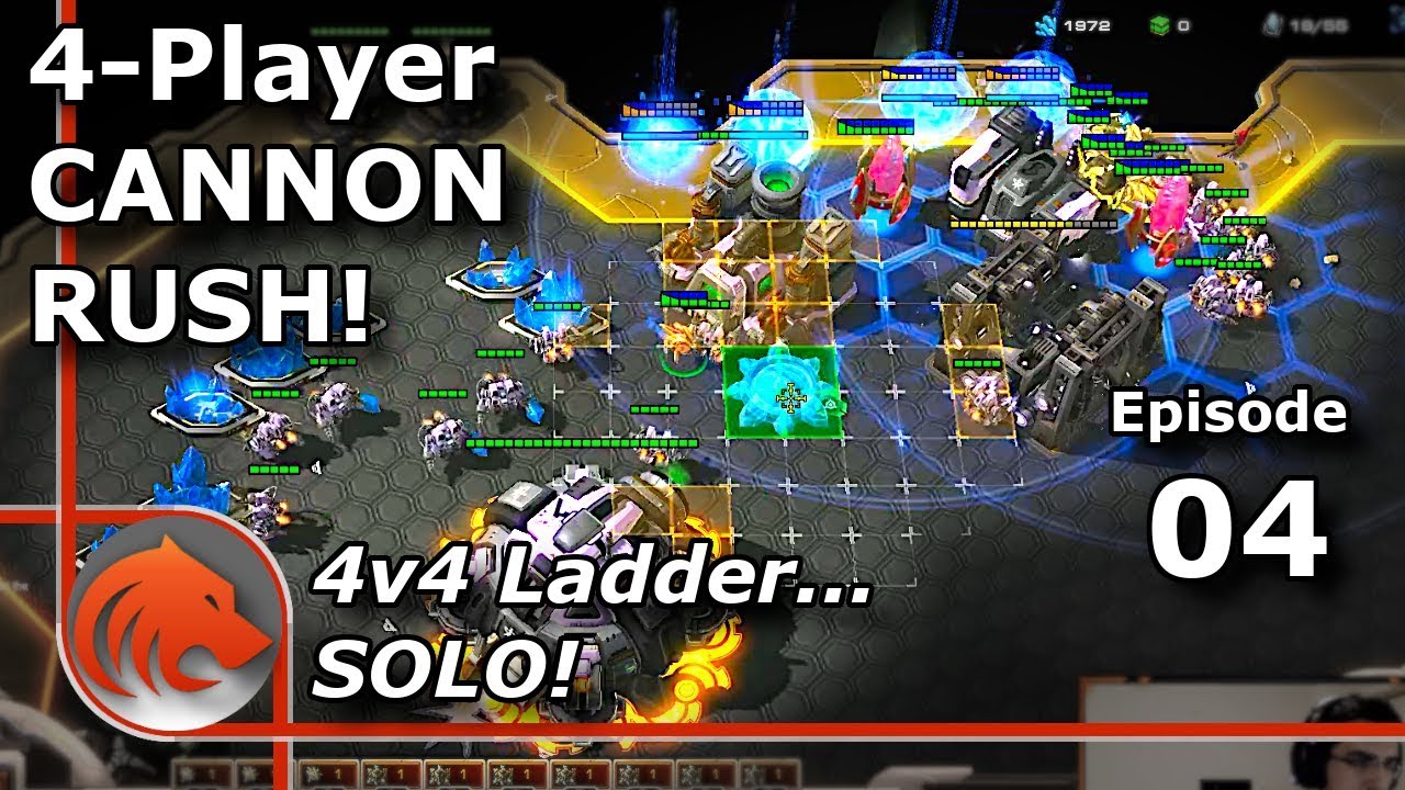 StarCraft 2: Cannon Rushing 4 Players at the SAME Time! (4v4 Ladder SOLO)