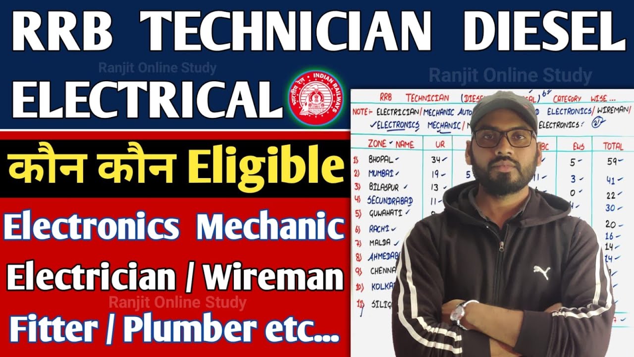 RRB TECHNICIAN ELECTRONIC MECHANIC SAFE ZONE |रेलवे Technician Diesel Electrical के लिए सेफ जोन कौन?