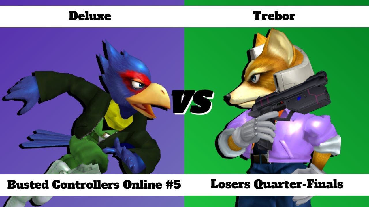 Busted Controllers Online #5 - LQF - Deluxe (Falco, Sheik) vs Trebor (Fox)