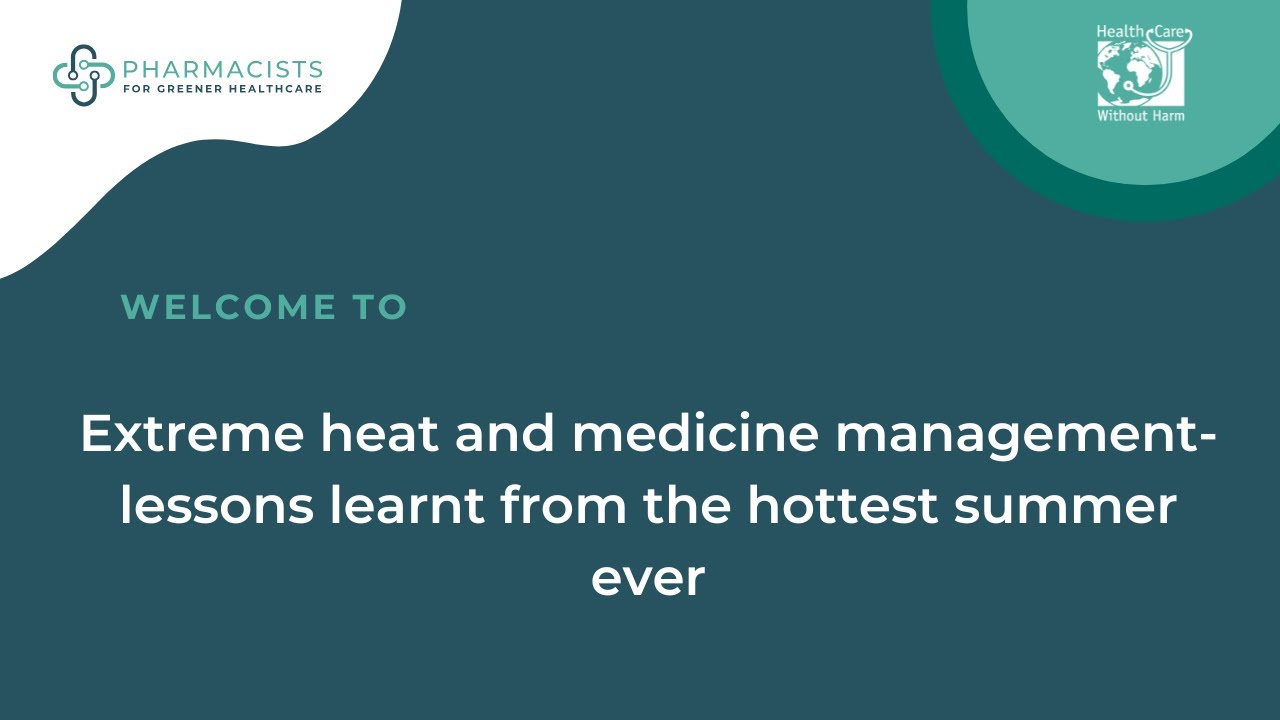 Workshop | Medicines and extreme heat - lessons learnt from the warmest summer ever