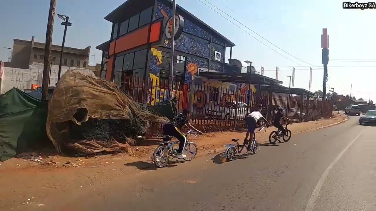 Exploring Soweto through bicycle riding, Go-Pro experience.. Stance bikers Riding at Dlamini