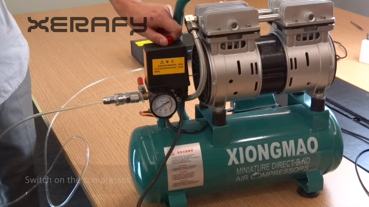 Glue dispenser and air compressor installation and operation