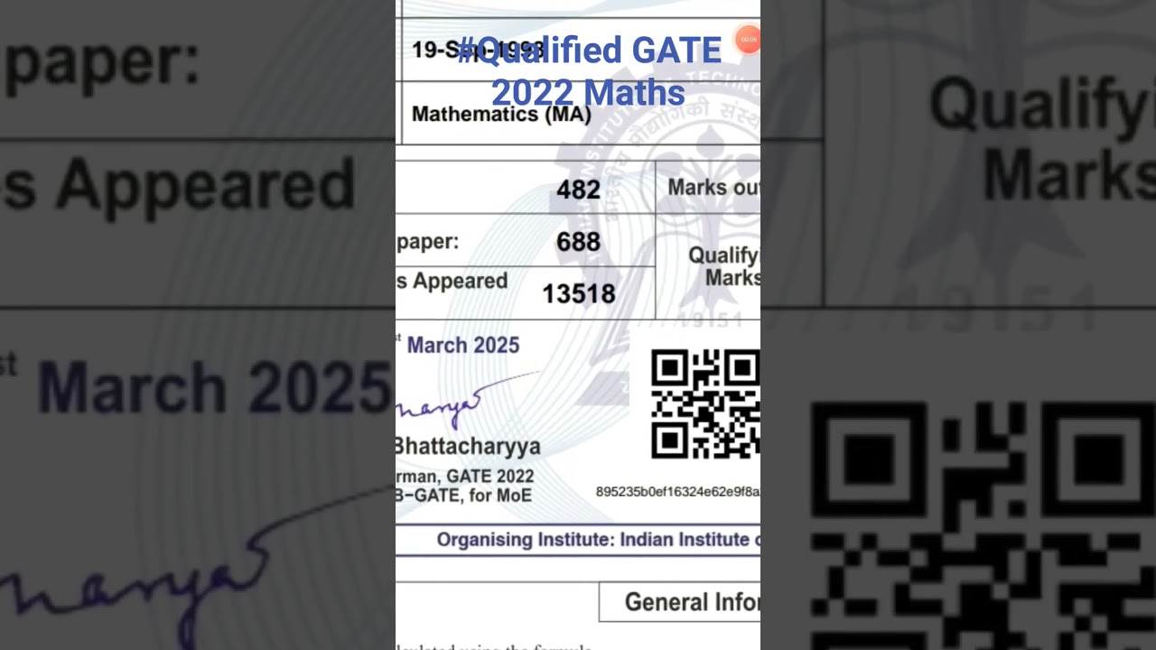 Qualified GATE 2022 Maths in 1st attempt with AIR 688 #csir #gate #exam