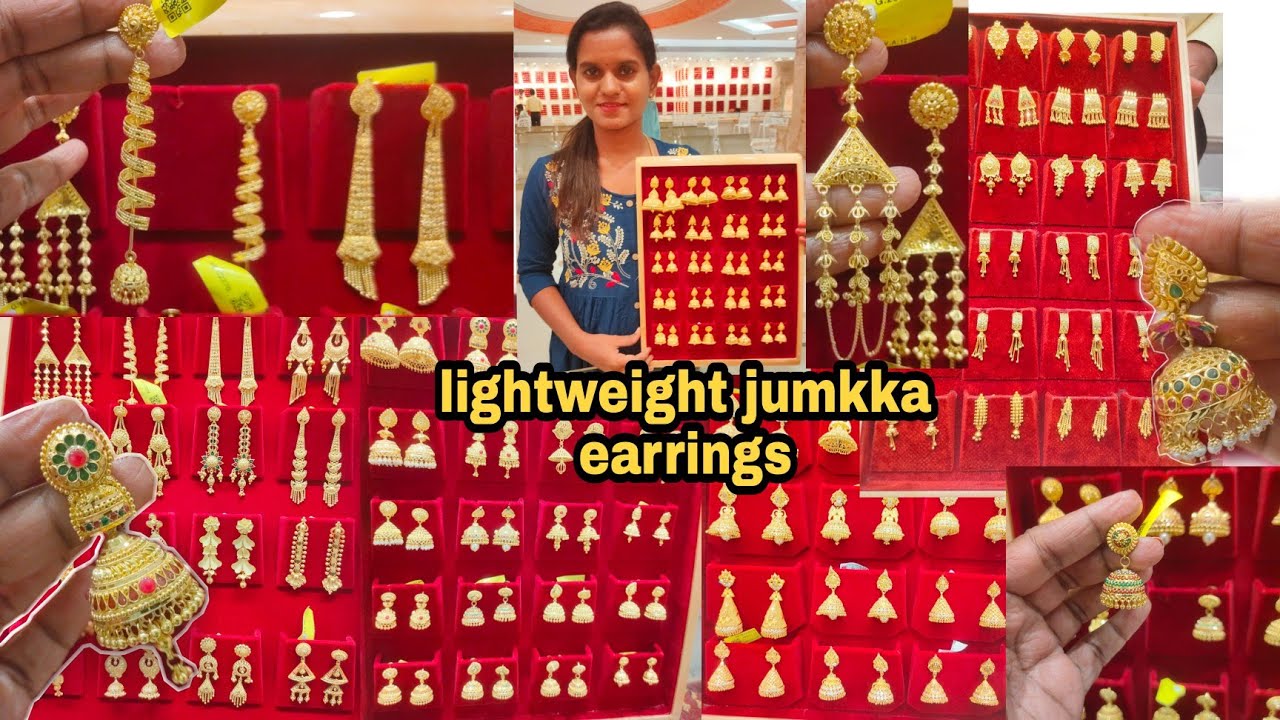 5grams lightweight jumka earrings/fancy long jumka/kolkatta design/traditional kerala